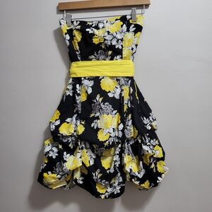 Speechless Vintage Y2K Strapless Sweetheart Floral Mini Dress Size 3